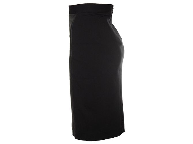 DKNY, saia lápis elástica com couro Preto - vista 3