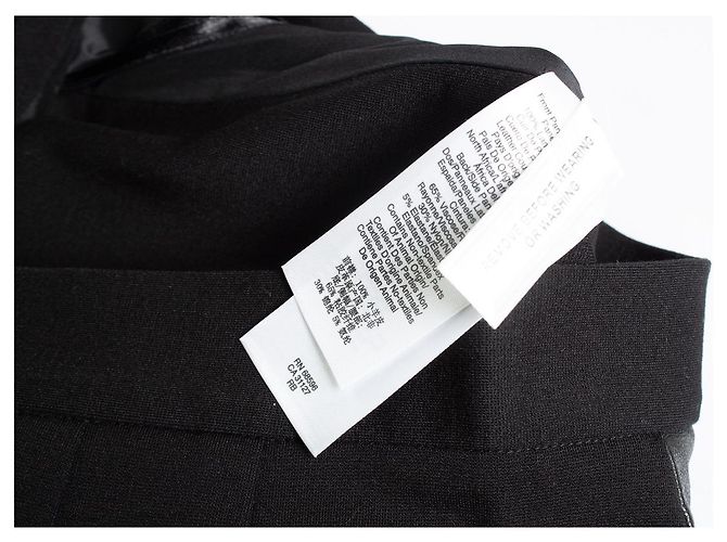 DKNY, saia lápis elástica com couro Preto - vista 5