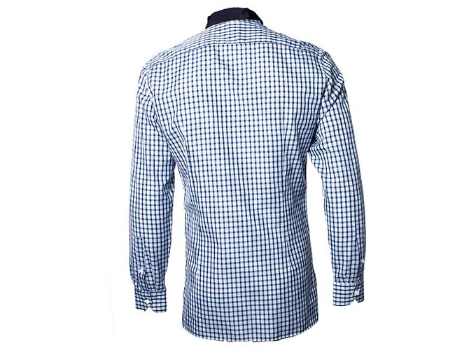 Lanvin, camicia a quadri blu scuro - vista 2