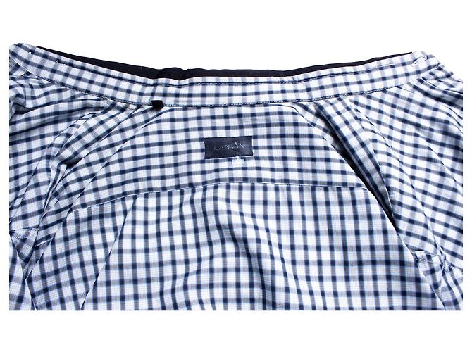 Lanvin, camicia a quadri blu scuro - vista 6
