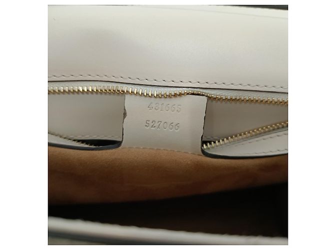 Gucci Sylvie Medium Handtasche aus weißem Leder Roh - Ansicht 10