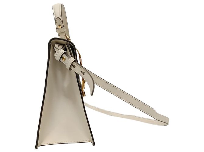 Gucci Sylvie Medium Handtasche aus weißem Leder Roh - Ansicht 2