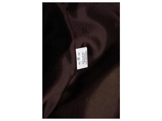Hermès Hermes, chaqueta biker de cuero marrón Castaño - vista 5