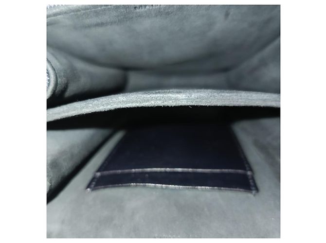 Clutch verticale Diorama di Dior con borchie in denim di cotone blu navy - vista 5