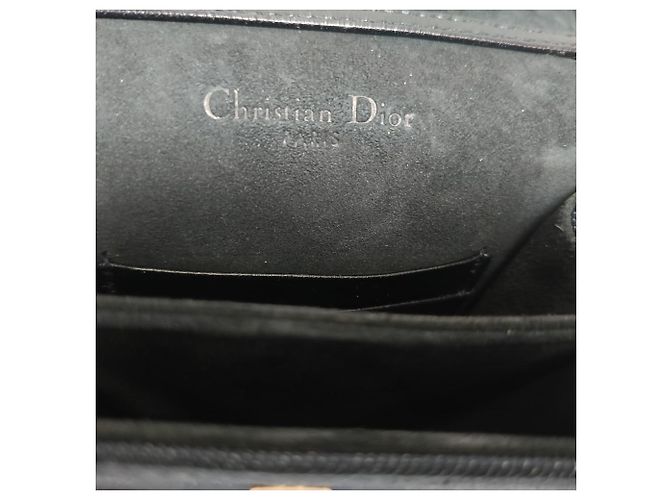 Clutch verticale Diorama di Dior con borchie in denim di cotone blu navy - vista 6