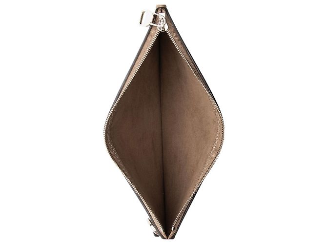 Pochette de cuero Louis Vuitton Castaño Beige - vista 5