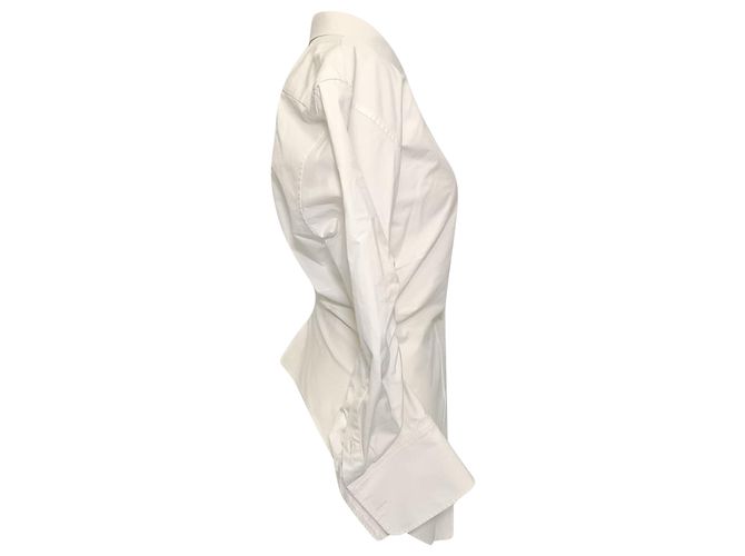 Camicia Alexander wang con bottoni e maniche arricciate in cotone bianco Crudo - vista 2