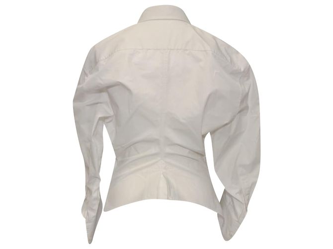 Camicia Alexander wang con bottoni e maniche arricciate in cotone bianco Crudo - vista 3