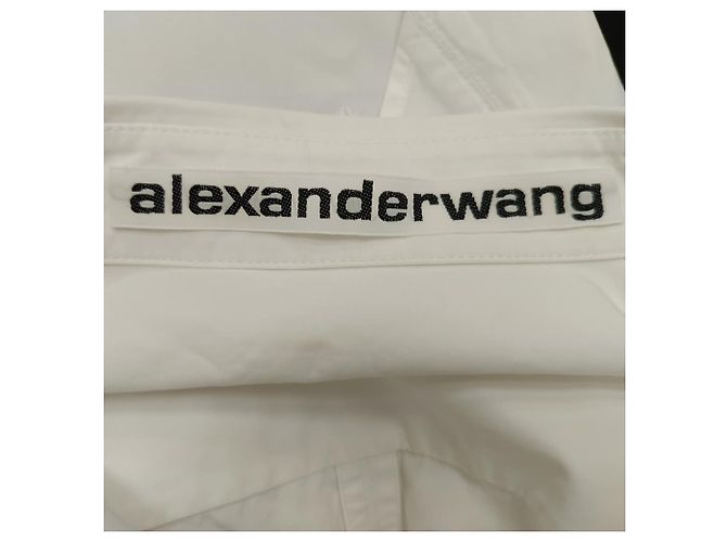 Camicia Alexander wang con bottoni e maniche arricciate in cotone bianco Crudo - vista 4