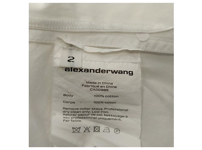 Camicia Alexander wang con bottoni e maniche arricciate in cotone bianco Crudo - vista 5