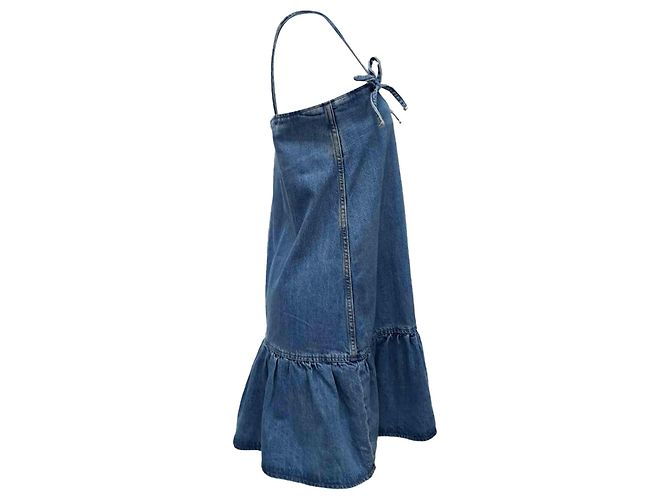 Ganni Tint Mini Kleid in Hellblau Denim - Ansicht 2