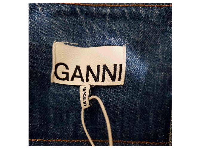 Ganni Tint Mini Kleid in Hellblau Denim - Ansicht 5