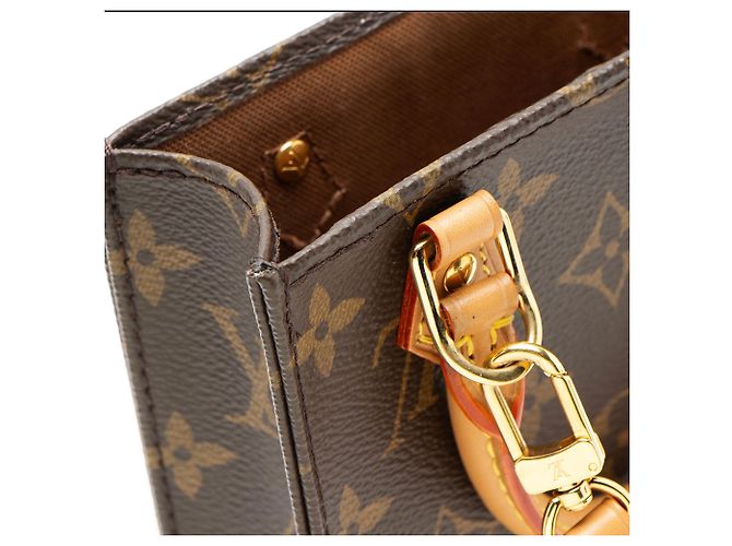 Borsa a tracolla Petit Sac Plat in tela Monogram Louis Vuitton Marrone - vista 10