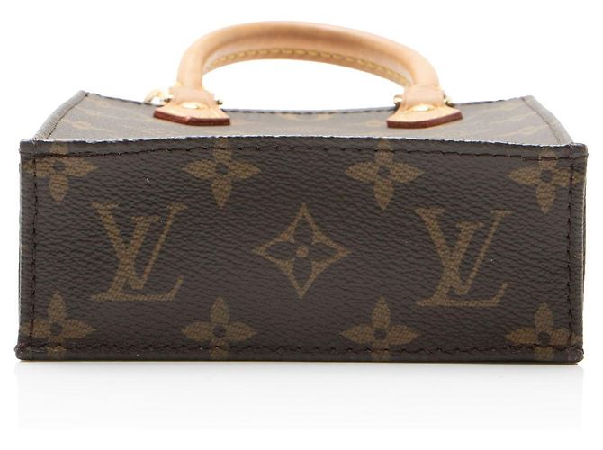Borsa a tracolla Petit Sac Plat in tela Monogram Louis Vuitton Marrone - vista 4