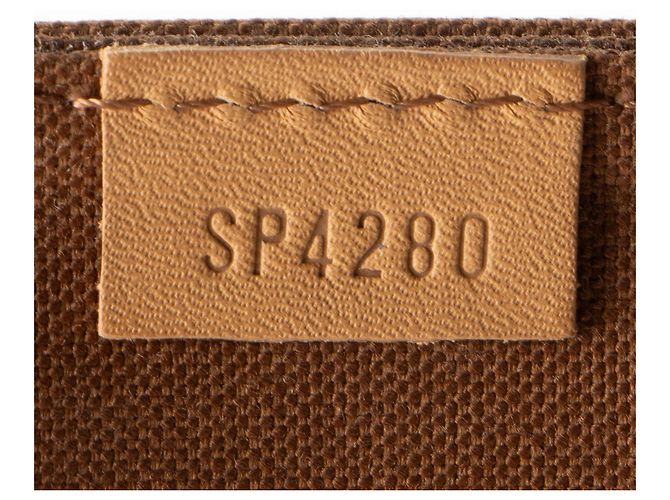 Borsa a tracolla Petit Sac Plat in tela Monogram Louis Vuitton Marrone - vista 6