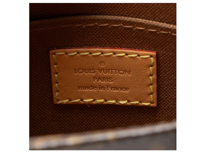 Borsa a tracolla Petit Sac Plat in tela Monogram Louis Vuitton Marrone - vista 8