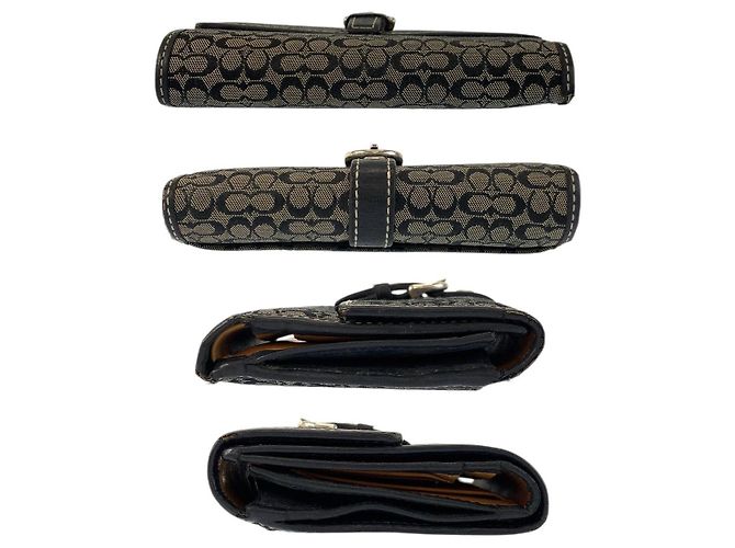 Portafoglio Coach Mini Signature Canvas Nero - vista 10