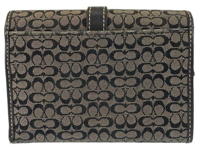 Portafoglio Coach Mini Signature Canvas Nero - vista 2