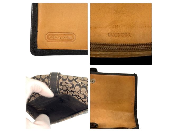 Portafoglio Coach Mini Signature Canvas Nero - vista 3