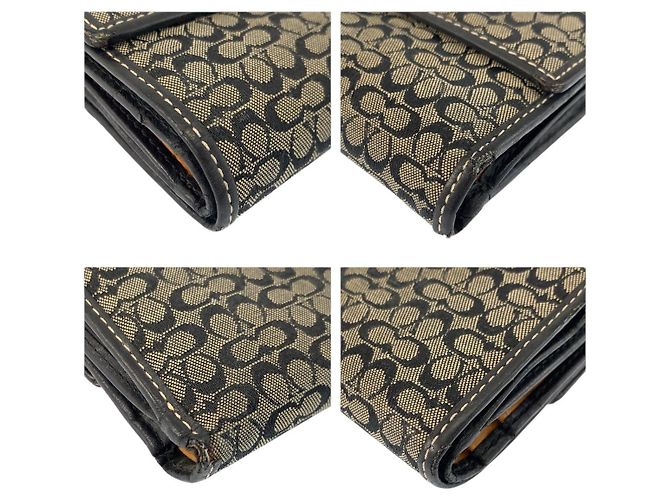 Portafoglio Coach Mini Signature Canvas Nero - vista 7