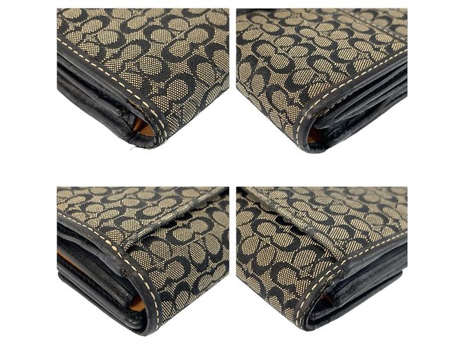 Portafoglio Coach Mini Signature Canvas Nero - vista 8