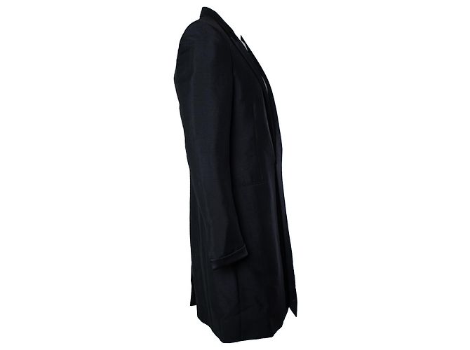 Saint Laurent, blazer nero con revers lucidi - vista 3