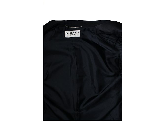 Saint Laurent, blazer nero con revers lucidi - vista 5