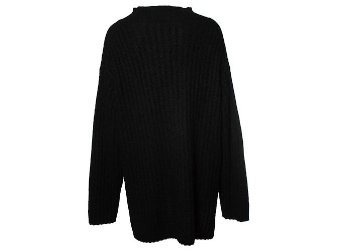 By Malene Birger Von Malene Birger, gerippter Mohair-Woll-Pullover Schwarz - Ansicht 3