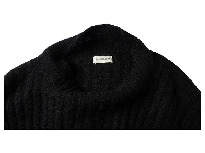 By Malene Birger Von Malene Birger, gerippter Mohair-Woll-Pullover Schwarz - Ansicht 6