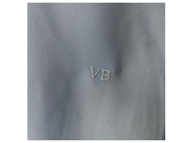 Camicia in seta blu con logo ricamato Victoria Beckham - vista 4