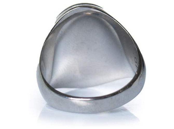 Alexander McQueen, Anello con stemma argentato Argento Metallico - vista 4