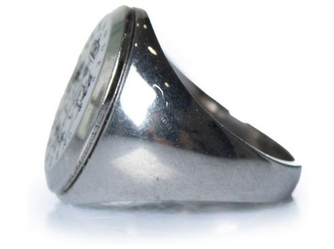 Alexander McQueen, Anello con stemma argentato Argento Metallico - vista 5