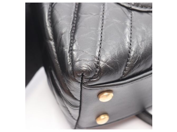 Borsa 2WAY in pelle Chanel Coco Handle Chevron Nero - vista 3