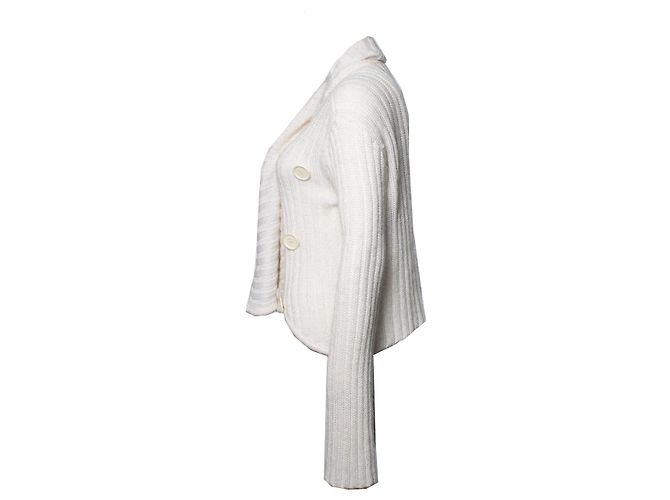 Emporio Armani, Strickjacke in Creme Weiß Roh - Ansicht 3