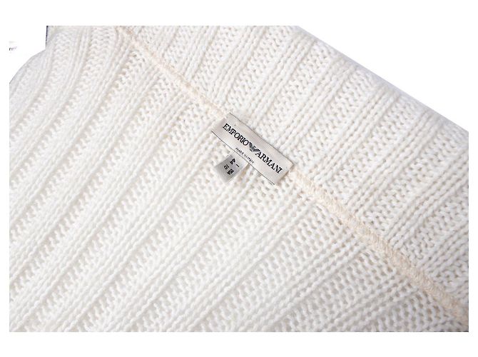Emporio Armani, Strickjacke in Creme Weiß Roh - Ansicht 6