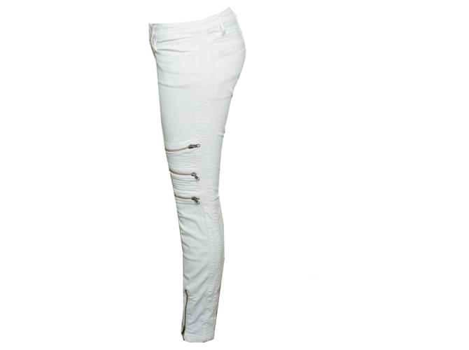 CLOSED, jeans biker blanco con cremalleras - vista 3