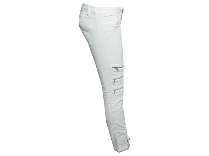 CLOSED, jeans biker blanco con cremalleras - vista 4