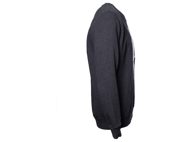 Givenchy, Maglione grigio a girocollo con stampa - vista 3