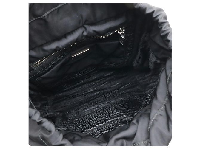 Prada Nylon Leather Triangle Logo Backpack Black - view 7