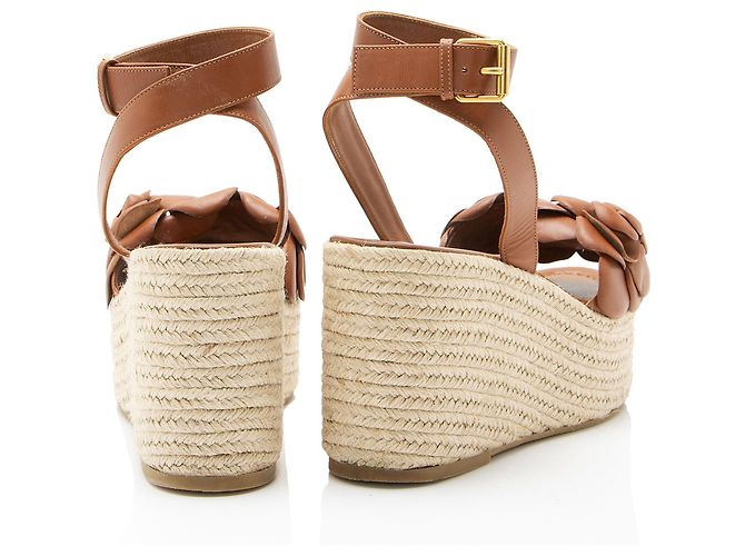 Valentino Garavani Espadrilles con zeppa Valentino Leather Rose Atelier 03 - Taglia 8.5 / 38.5 - vista 3