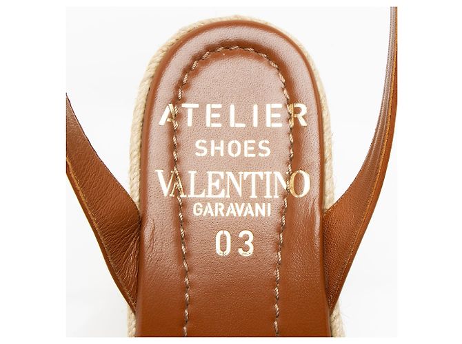 Valentino Garavani Espadrilles con zeppa Valentino Leather Rose Atelier 03 - Taglia 8.5 / 38.5 - vista 7