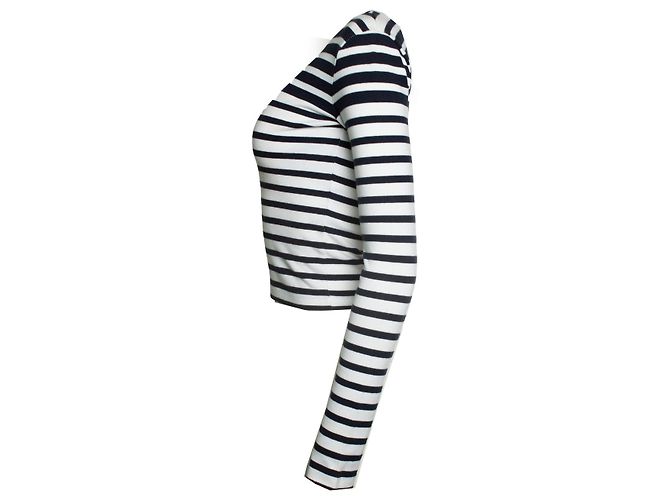 T by Alexander Wang, Top de cuello redondo a rayas Multicolor - vista 2