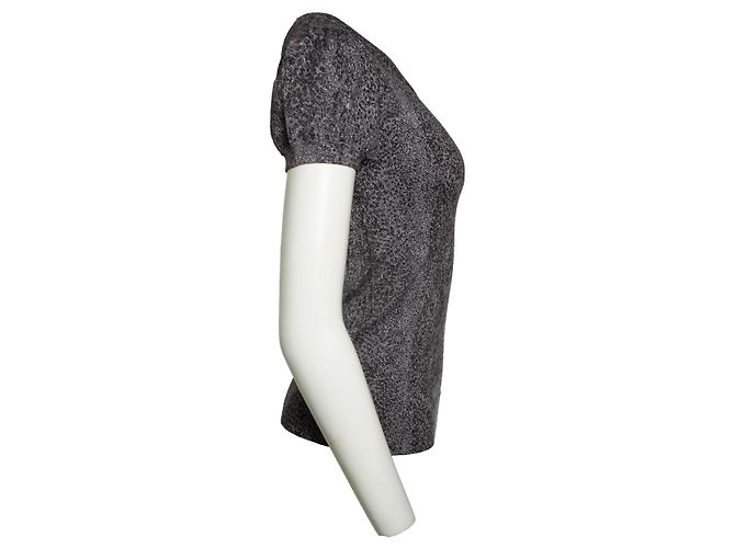 Diane von Furstenberg, top de lurex con estampado de leopardo Gris - vista 2