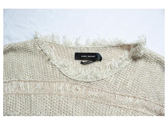 Isabel Marant, Strickoberteil mit Fransen Braun Beige - Ansicht 6