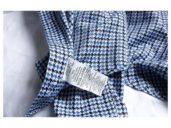 Etro, camicia pied-de-poule blu - vista 5