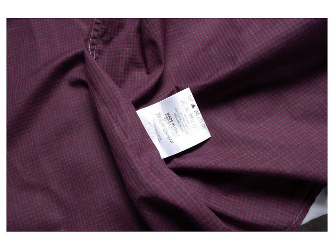 Yves Saint Laurent, camicia a quadri rosso vino - vista 5