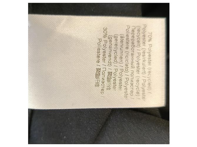 Ganni Maxikleid mit gerafftem Rüschenkragen aus schwarzem Polyester - Ansicht 6