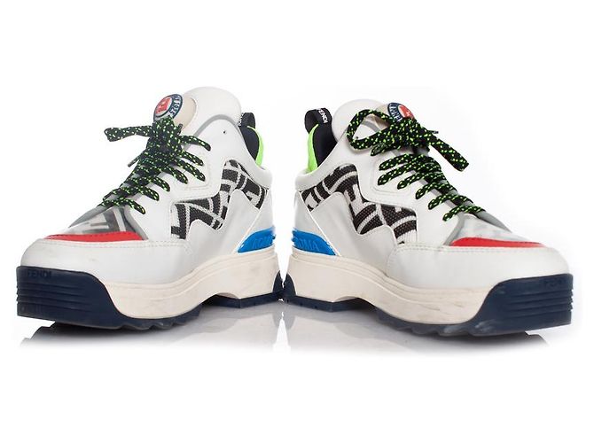 Fendi, sneakers T REX in pelle bianca Multicolore - vista 3
