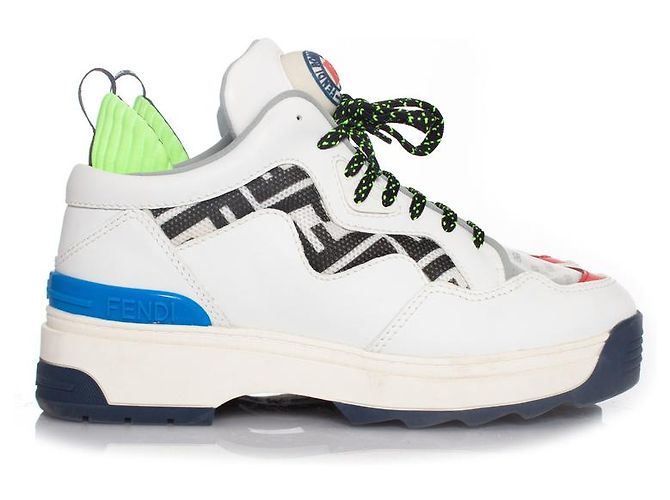 Fendi, sneakers T REX in pelle bianca Multicolore - vista 5