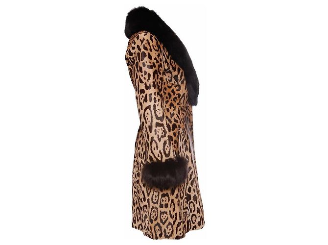 Autre Marque Jitrois, Abrigo de piel de leopardo con piel de pony Multicolor - vista 3